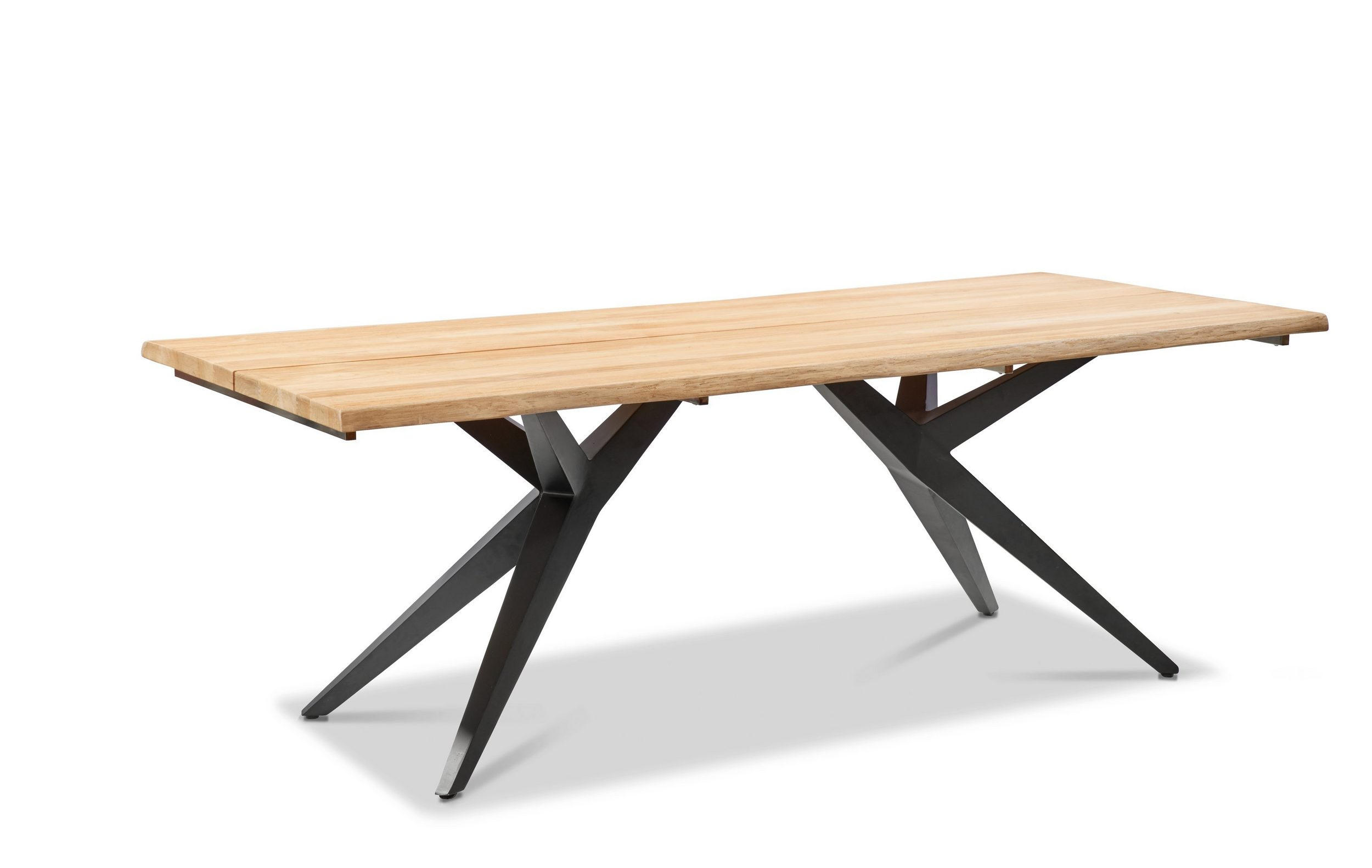 GARTENTISCH 220/95/76 cm Holz, Metall rechteckig  - Anthrazit/Teakfarben, Design, Holz/Metall (220/95/76cm) - Musterring