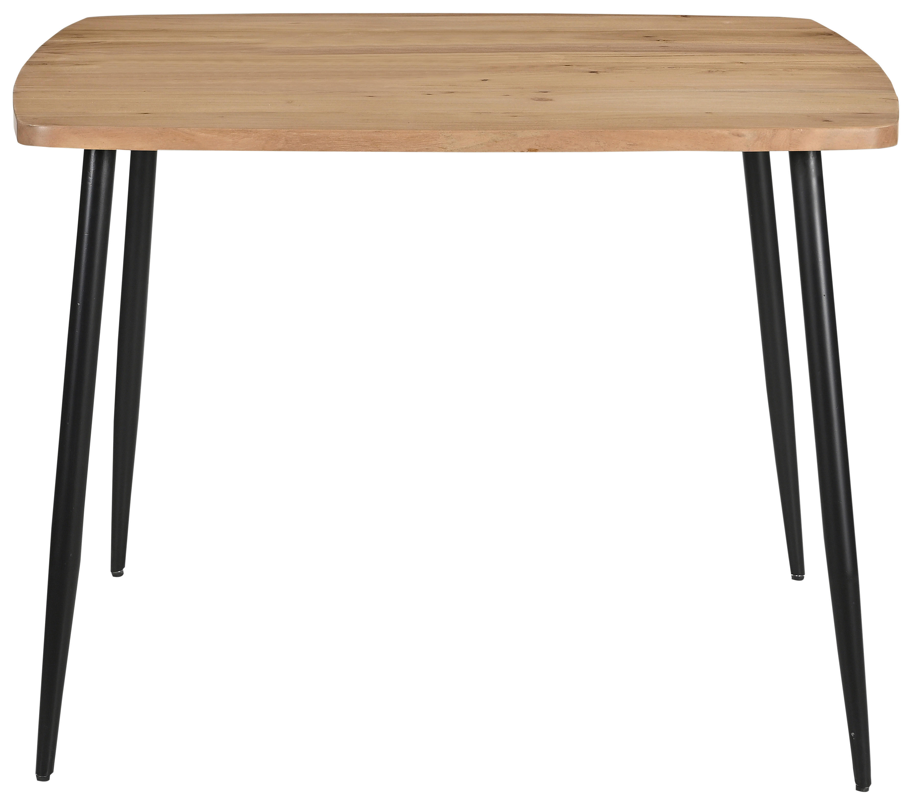 ESSTISCH in Holz, Metall 105/105/76 cm  - Schwarz/Akaziefarben, LIFESTYLE, Holz/Metall (105/105/76cm) - Boxxx