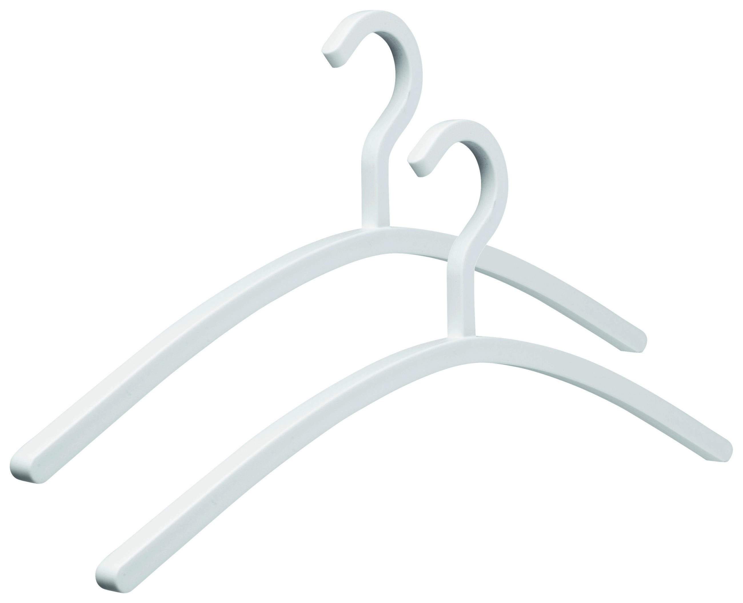 KLEIDERBÜGELSET 2-TEILIG 46 cm Kunststoff  - Weiß, Design, Kunststoff (46cm)
