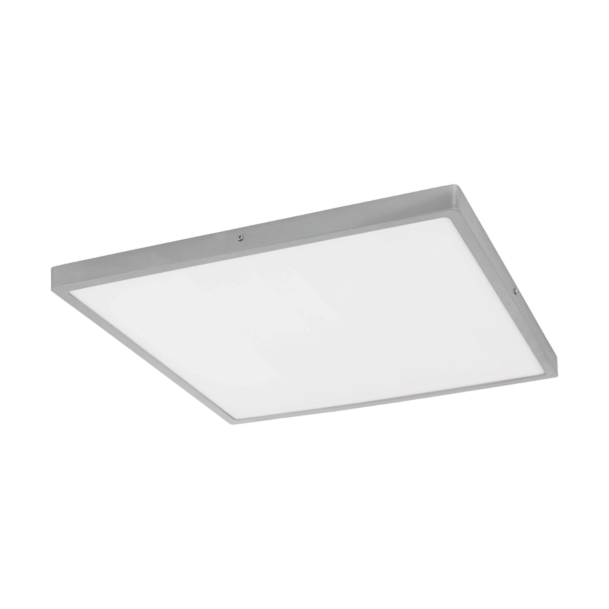 AUFBAULEUCHTE 60/60/3 cm   - Silberfarben/Weiß, Basics, Kunststoff/Metall (60/60/3cm) - Eglo