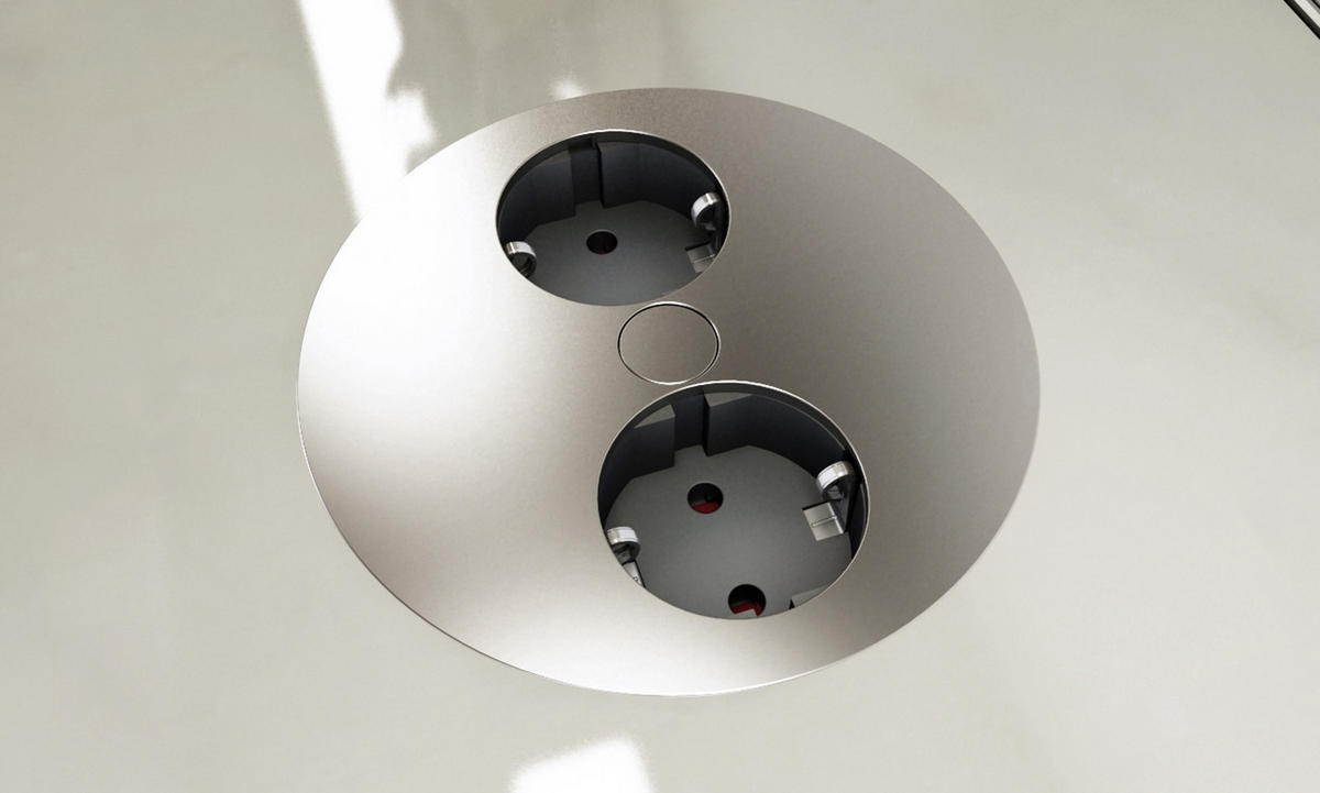 STECKDOSENELEMENT - Edelstahlfarben, Basics, Kunststoff (42,5/11,5/4cm) - HKT