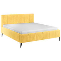 POLSTERBETT 180/200 cm  in Gelb  - Gelb/Schwarz, Trend, Holz/Textil (180/200cm) - home24