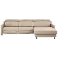 ECKSOFA in Echtleder Hellbraun  - Hellbraun/Schwarz, Design, Leder/Metall (291/176cm) - Valdera