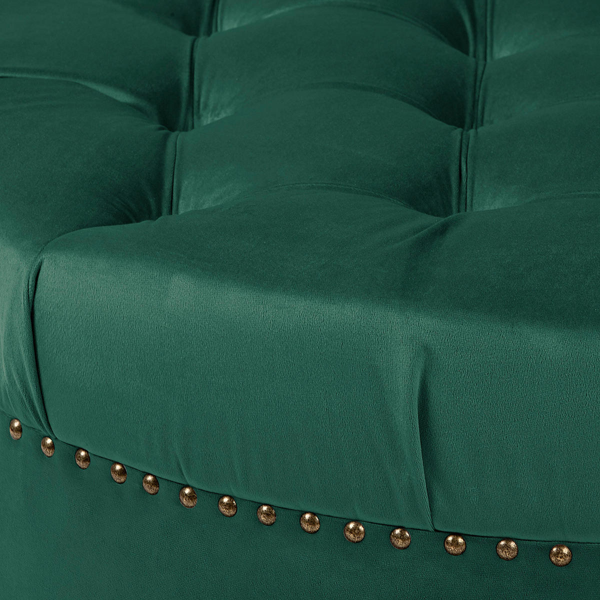 HOCKER Textil Grün  - Braun/Grün, Design, Holz/Textil (80/45/80cm) - Livetastic