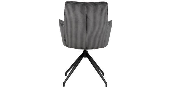 ARMLEHNSTUHL in Eisen Cord - Anthrazit/Schwarz, Design, Textil/Metall (59/89,5/63cm) - Novel