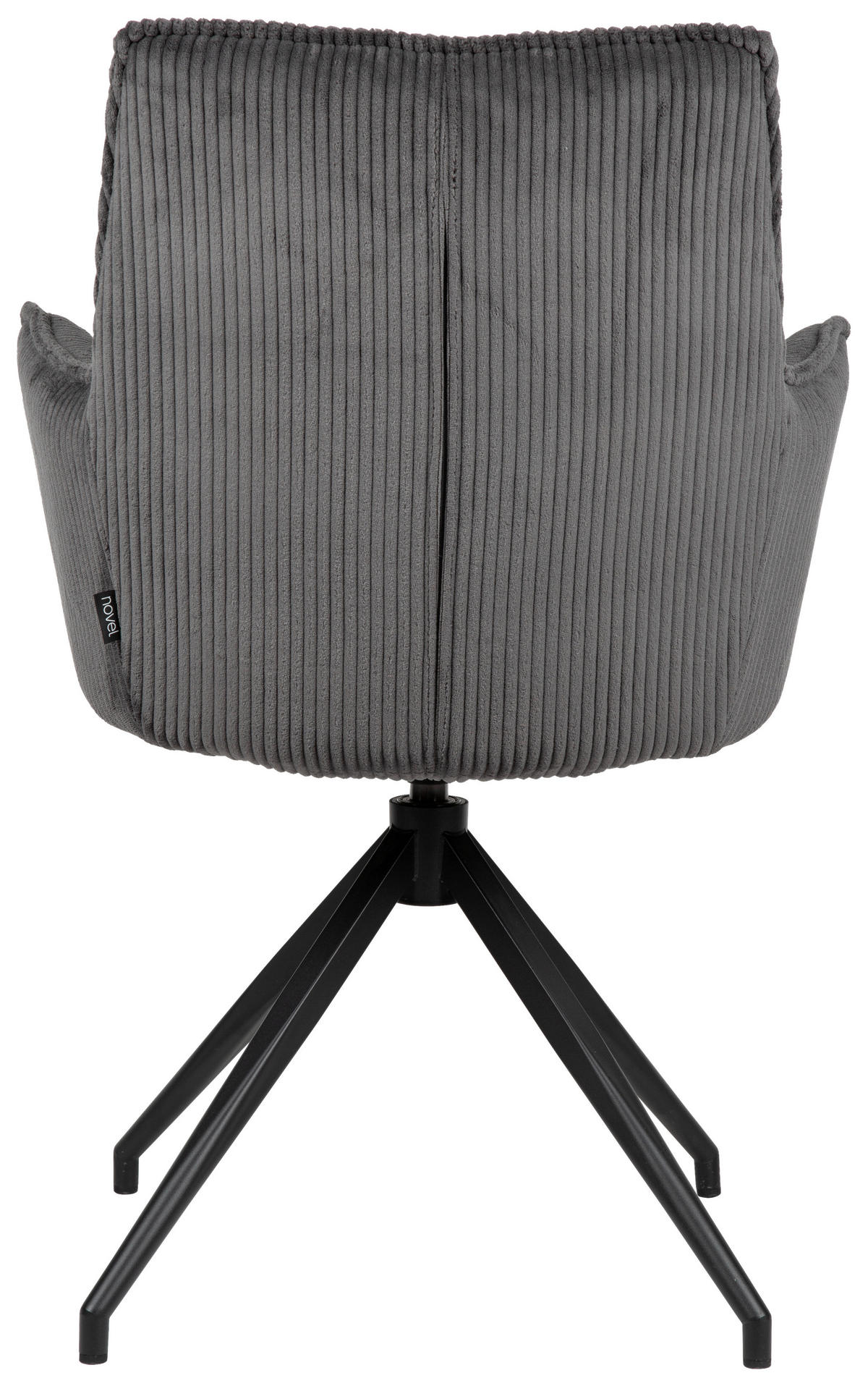 ARMLEHNSTUHL  in Eisen Cord  - Anthrazit/Schwarz, Design, Textil/Metall (59/89,5/63cm) - Novel