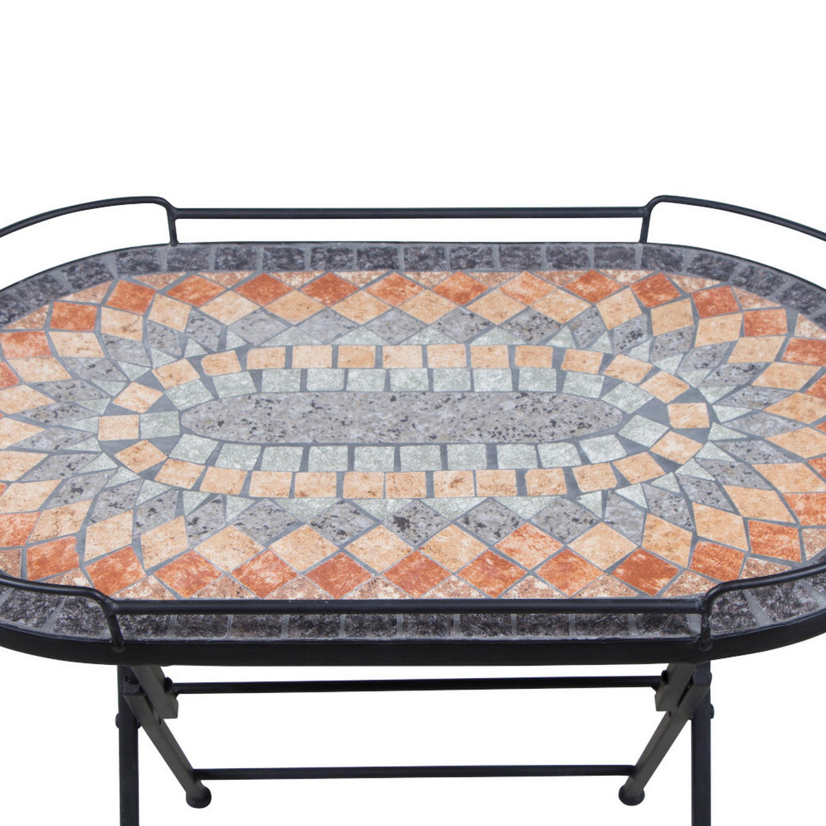 GARTENBEISTELLTISCH 68/41/60 cm  - Multicolor/Schwarz, MODERN, Keramik/Metall (68/41/60cm) - Siena Garden