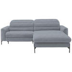 ECKSOFA  in Flachgewebe Blaugrau  252/191 cm  - Blaugrau/Schwarz, Design, Textil/Metall (252/191cm) - Dieter Knoll