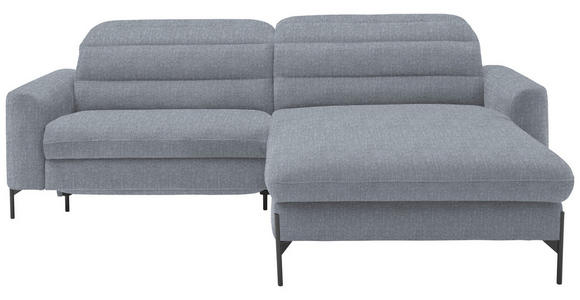 ECKSOFA  in Flachgewebe Blaugrau  252/191 cm  - Blaugrau/Schwarz, Design, Textil/Metall (252/191cm) - Dieter Knoll