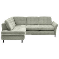 ECKSOFA  in Webstoff Grün  210/242 cm  - Schwarz/Grün, KONVENTIONELL, Textil/Metall (210/242cm) - Beldomo Style
