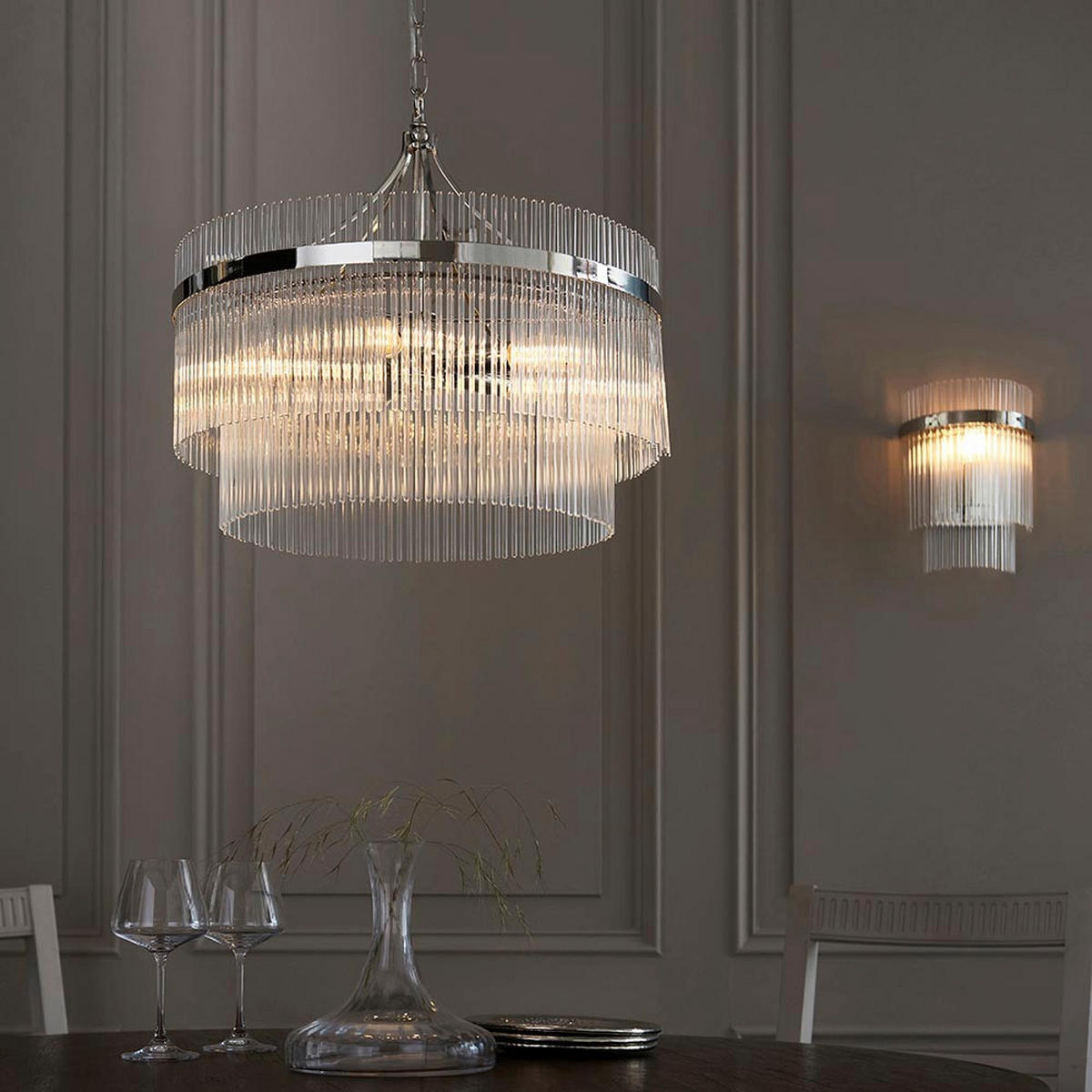 WANDLEUCHTE 19.5/27.6 cm   - Transparent, KONVENTIONELL, Glas (19.5/27.6cm)