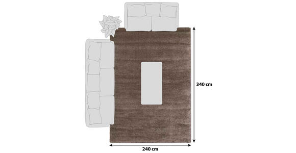 HOCHFLORTEPPICH 240/340 cm Bellevue  - Braun, Basics, Textil (240/340cm) - Novel