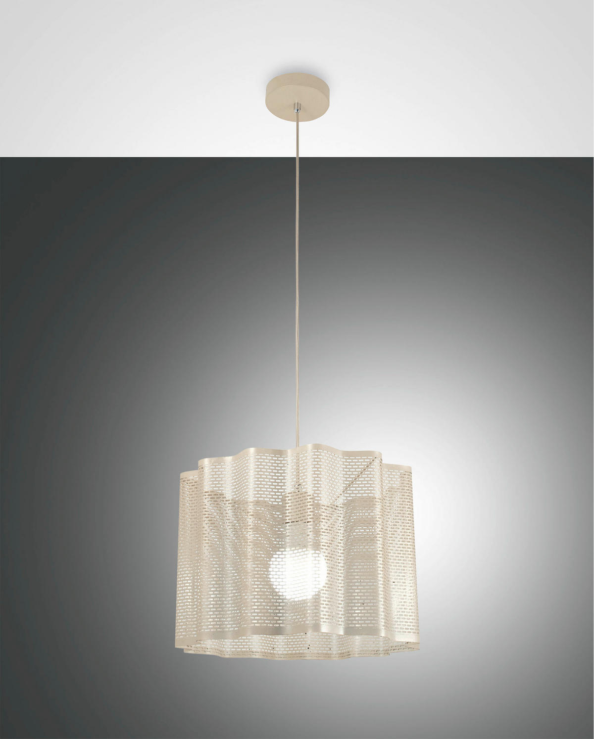 HÄNGELEUCHTE Glicine 40/200 cm   - Goldfarben, Design, Metall (40/200cm) - Fabas Luce