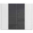 SCHWEBETÜRENSCHRANK 271/223/68 cm 4-türig Weiß  - Chromfarben/Weiß, KONVENTIONELL, Glas/Holzwerkstoff (271/223/68cm) - Novel