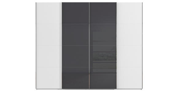 SCHWEBETÜRENSCHRANK 271/223/68 cm 4-türig Weiß  - Chromfarben/Weiß, KONVENTIONELL, Glas/Holzwerkstoff (271/223/68cm) - Novel