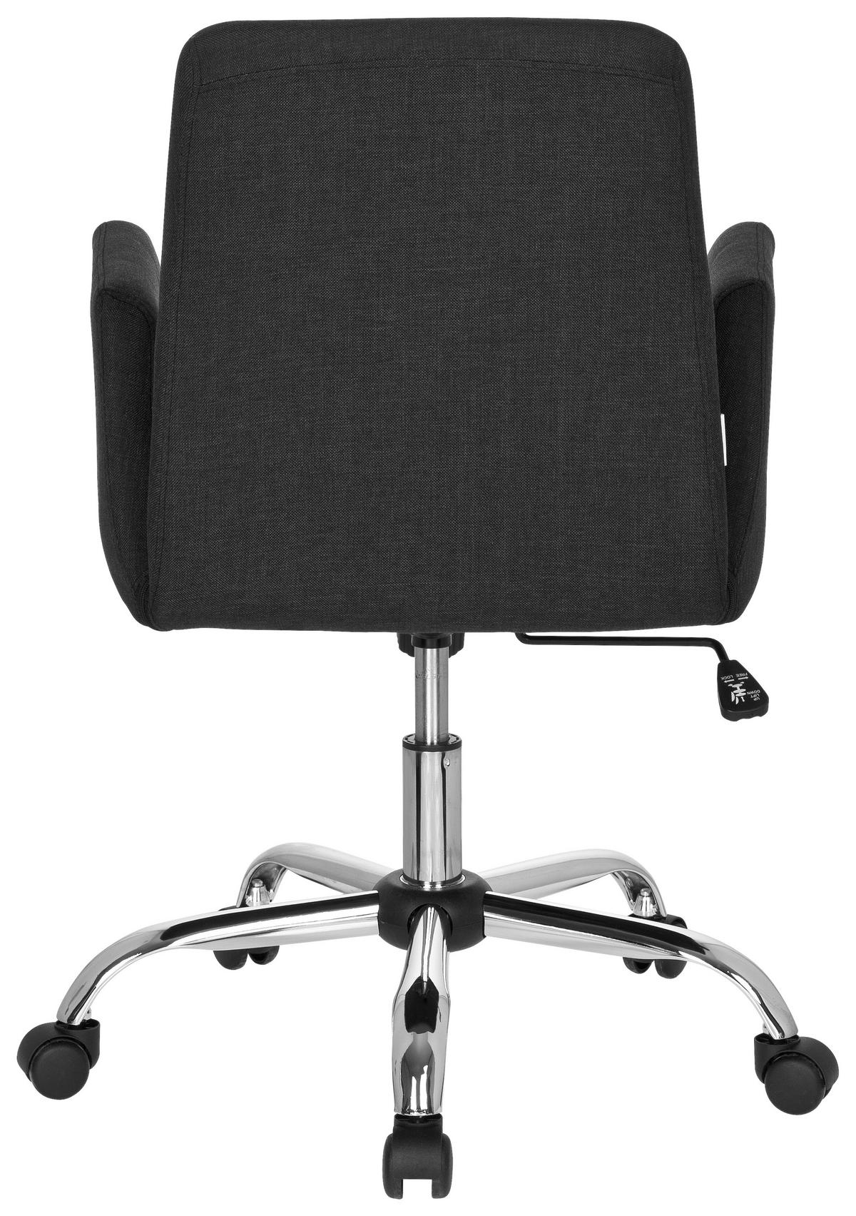 SNURRSTOL  i flatväv svart  - kromfärg/svart, Modern, metall/textil (54/95/44cm) - MID.YOU