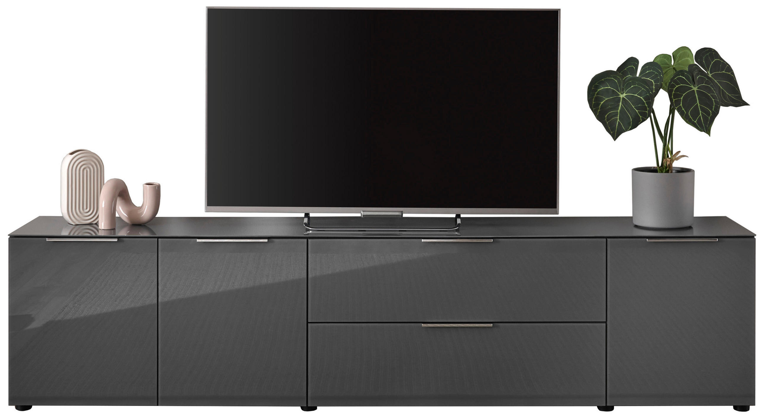 TV-ELEMENT antracit  - barve kroma/črna, Moderno, kovina/umetna masa (226/55/40cm) - MID.YOU