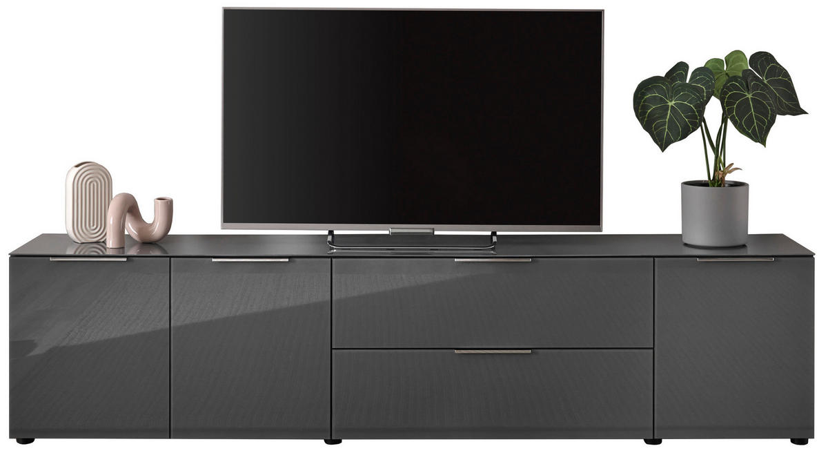 TV-ELEMENT antracit  - barve kroma/črna, Moderno, kovina/umetna masa (226/55/40cm) - MID.YOU