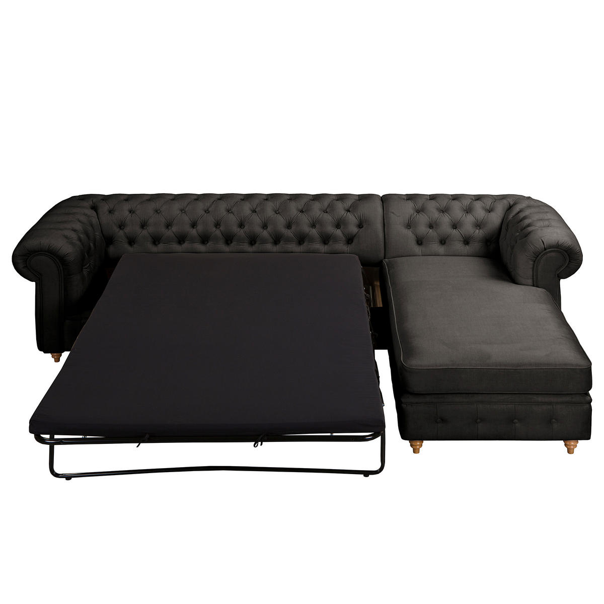 ECKSOFA Laura in Mikrofaser Anthrazit  284/182 cm  - Anthrazit/Creme, Design, Holz/Textil (284/182cm) - P & B