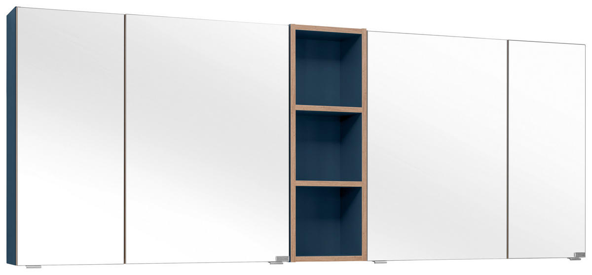 SPIEGELSCHRANK 185/70,3/17,3 cm  - Chromfarben/Eichefarben, KONVENTIONELL, Glas/Holzwerkstoff (185/70,3/17,3cm) - Dieter Knoll