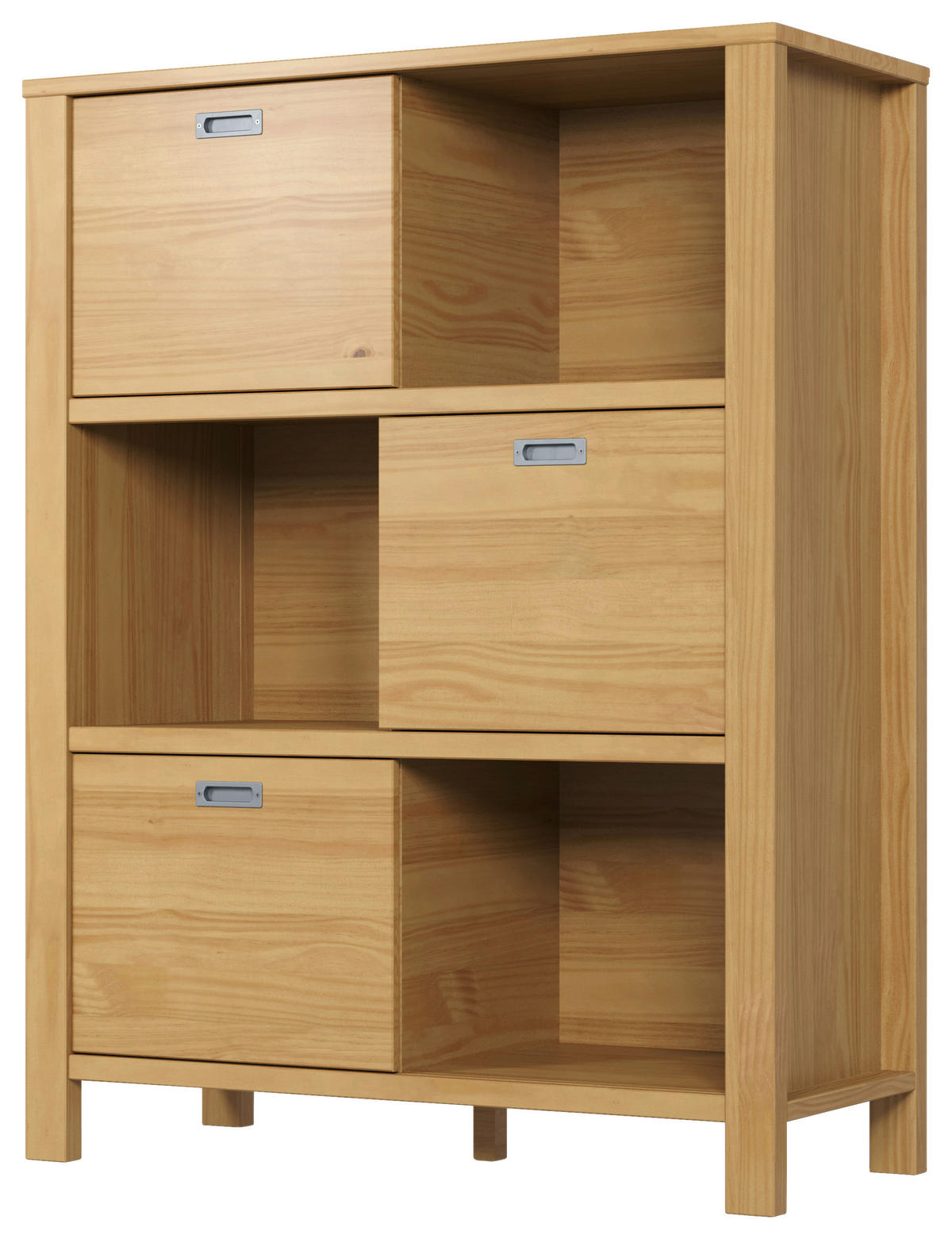 REGÁL, přírodní barvy, borovice, 100/130/43 cm - barvy stříbra/přírodní barvy, Konvenční, kov/dřevo (100/130/43cm) - Livetastic
