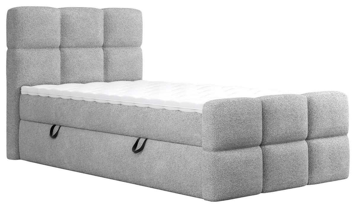 BOXBETT 120/200 cm  in Hellgrau  - Hellgrau/Schwarz, Design, Holzwerkstoff/Kunststoff (120/200cm) - Xora