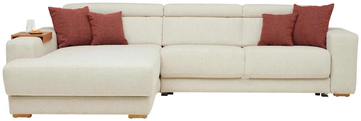 ECKSOFA GINO -EXKLUSIV- - Eichefarben/Naturfarben, Design, Textil (206/316cm) - Sedda