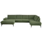 WOHNLANDSCHAFT  in Chenille, Flachgewebe Grün  - Schwarz/Grün, Design, Textil/Metall (180/344/208cm) - Dieter Knoll