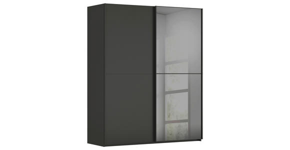 SCHWEBETÜRENSCHRANK  in Graphitfarben  - Graphitfarben, KONVENTIONELL, Glas/Holzwerkstoff (162/223/68cm) - Novel