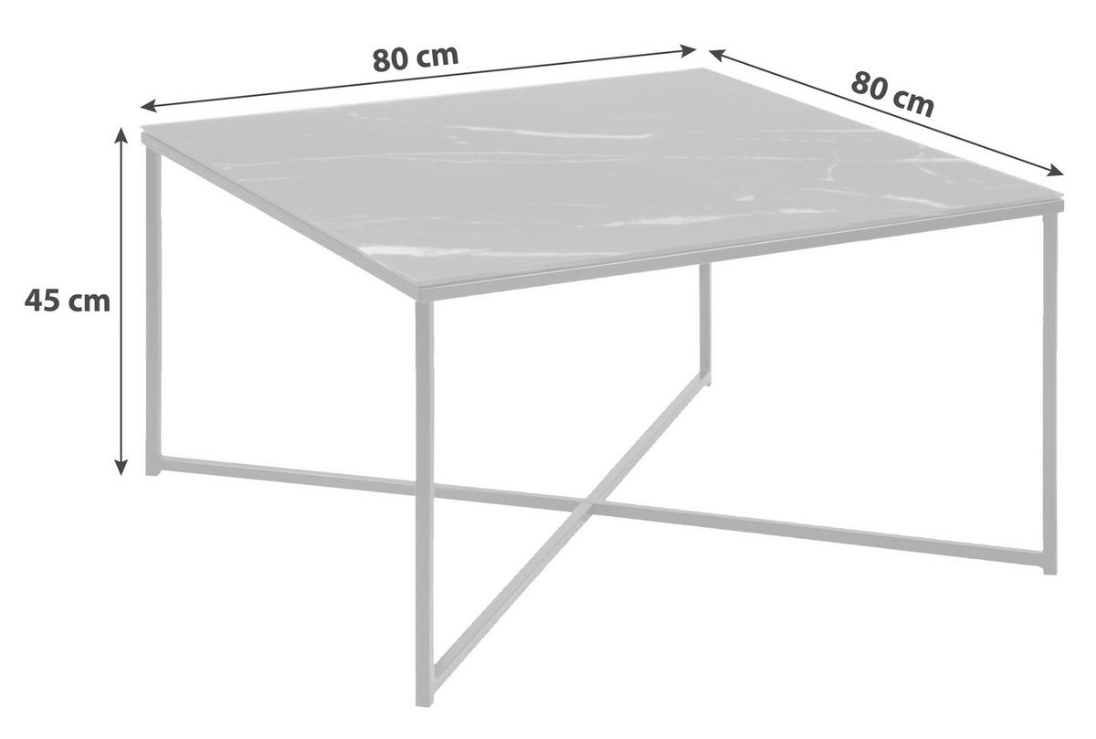 KLUB STOČIĆ  crna, bela  - bela/crna, Trendi, staklo/metal (80/80/45cm) - Carryhome