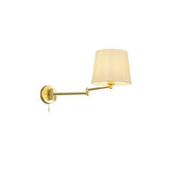 VÄGGLAMPA Lyon   - vit/mässingsfärgad, Klassisk, metall/textil (32,5/25,5/69cm) - Trio Leuchten