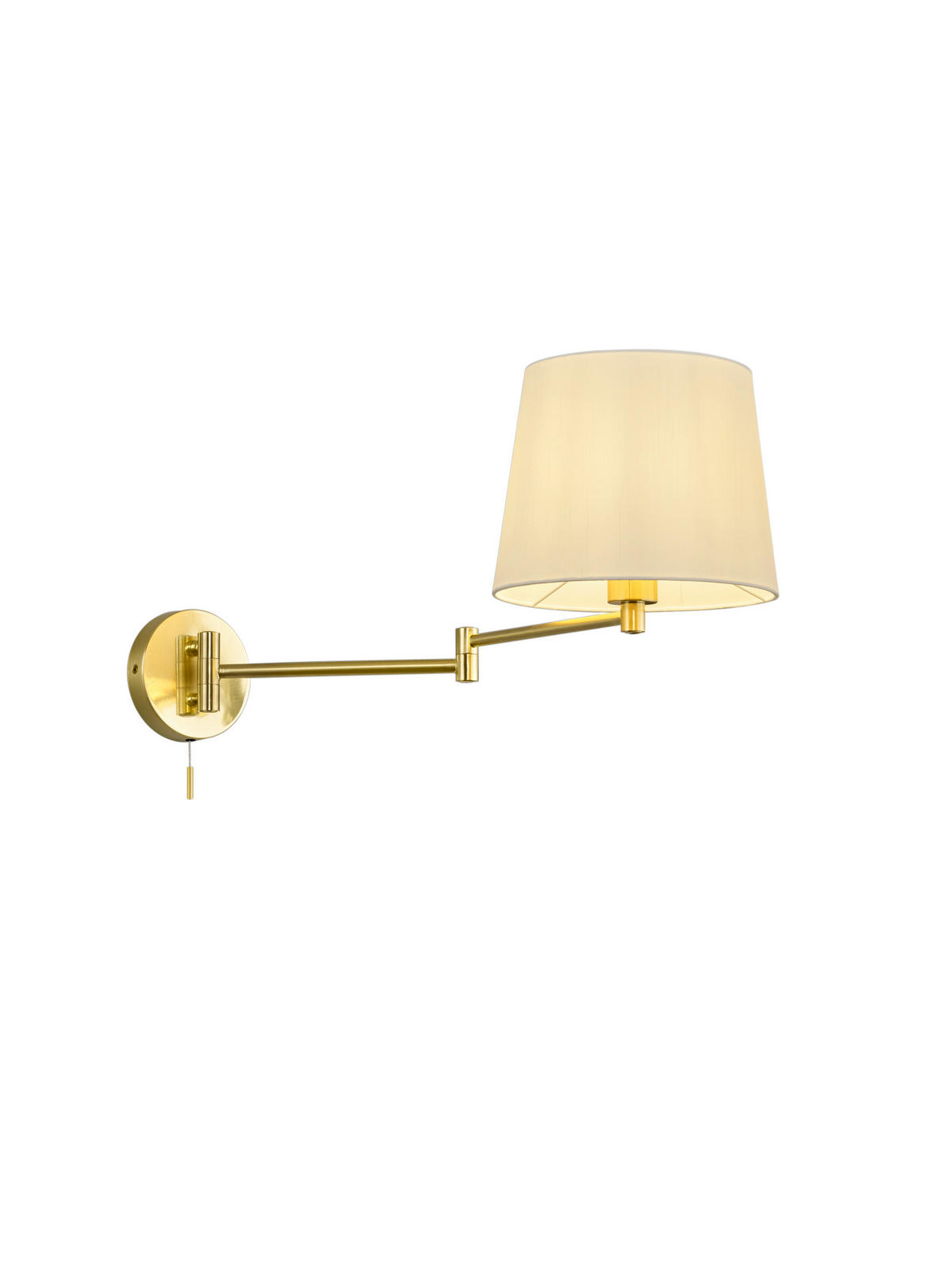 VÄGGLAMPA Lyon   - vit/mässingsfärgad, Klassisk, metall/textil (32,5/25,5/69cm) - Trio Leuchten