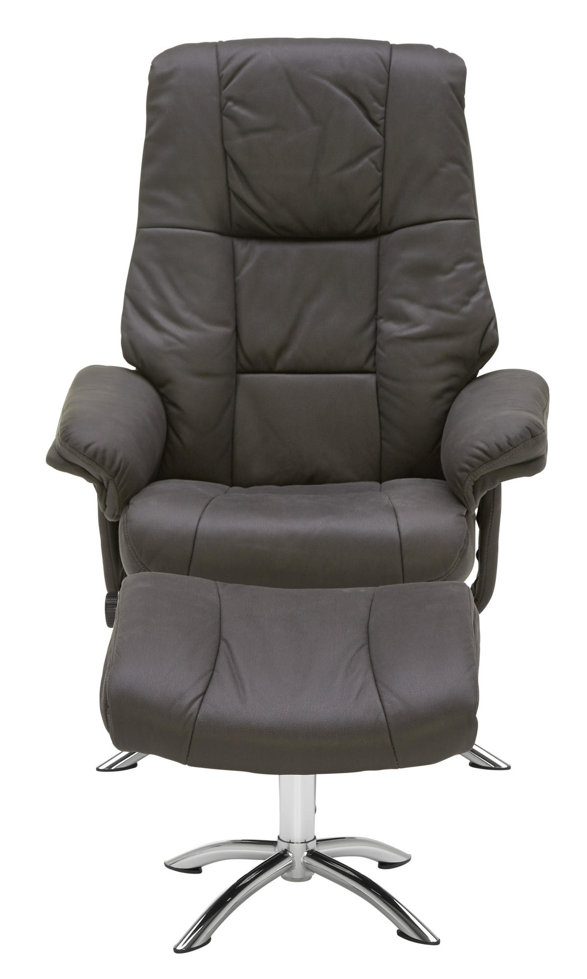 RELAXAČNÉ KRESLO S PODNOŽKOU, kov, textil, antracitová, chrómová - antracitová/chrómová, Design, kov/textil (78/98-114/86-113cm) - Cantus
