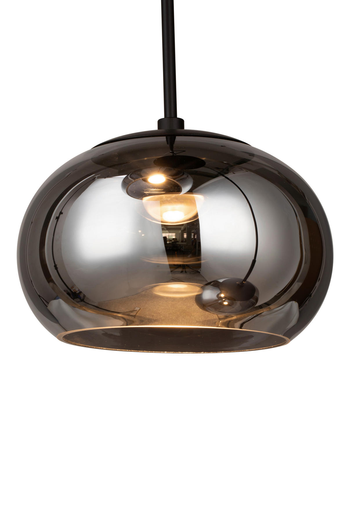 LED-HÄNGELEUCHTE Mila 50/150 cm   - Schwarz, Design, Glas/Metall (50/150cm) - Novel