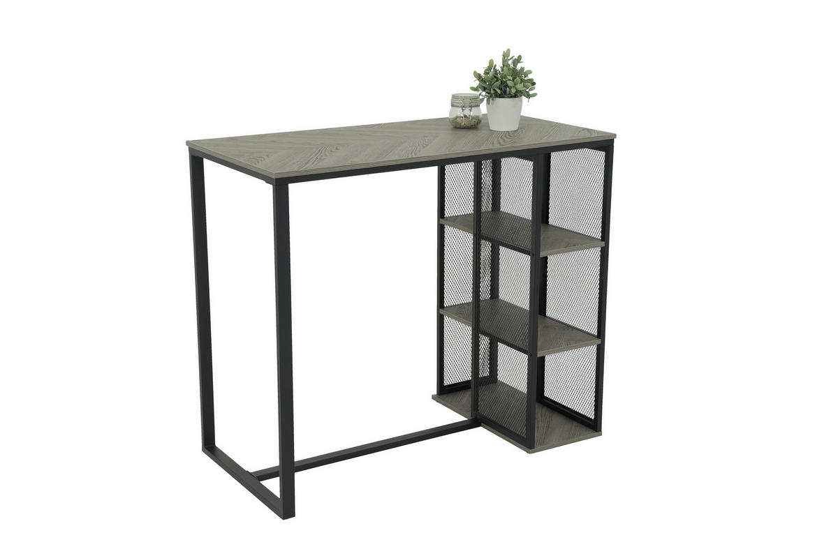 BARTISCH in Metall, Holzwerkstoff 120/102,5/60 cm   - Schwarz/Grau, MODERN, Holzwerkstoff/Metall (120/102,5/60cm) - P & B