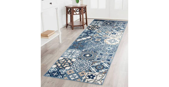 LÄUFER 80/150 cm Blau  - Blau, Design, Kunststoff/Textil (80/150cm) - Novel