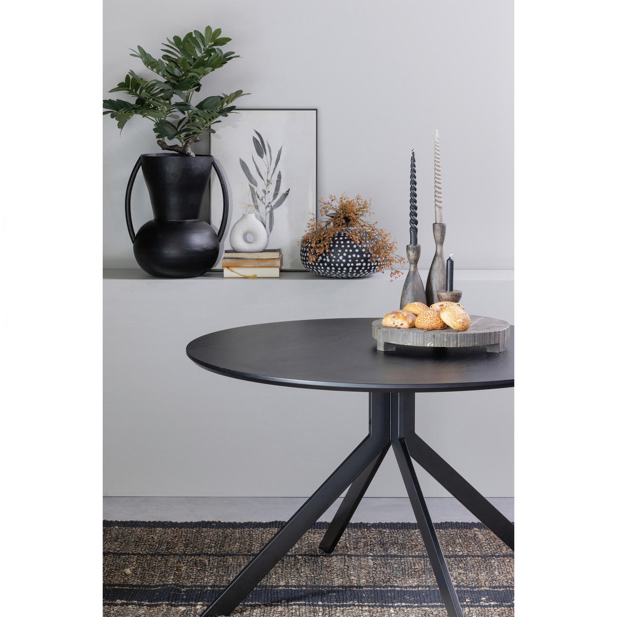 ESSTISCH in Holzwerkstoff 120/120/75 cm  - Schwarz, Design, Holzwerkstoff/Metall (120/120/75cm) - Livetastic