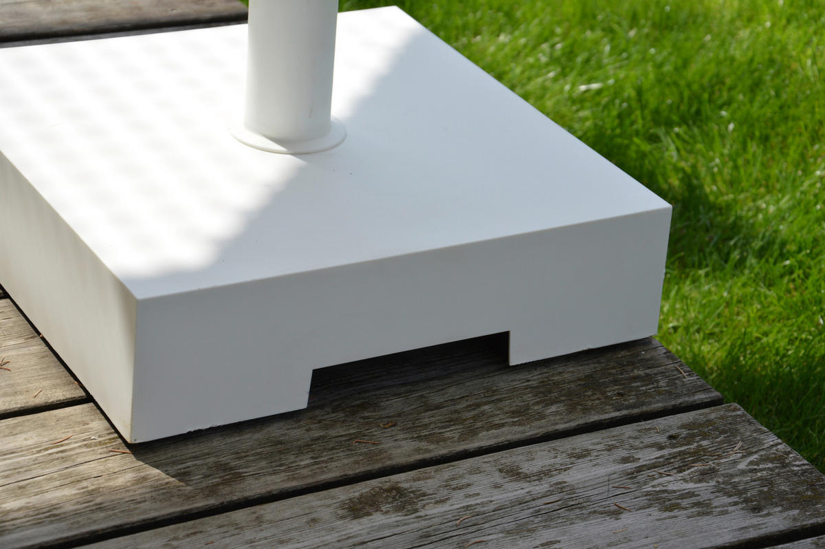 SONNENSCHIRMSTÄNDER Zement Weiß  - Weiß, Basics, Kunststoff/Stein (40/10/40cm) - Jan Kurtz