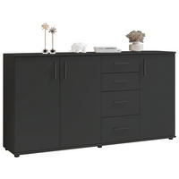 Sideboard Basel BC 1040  in 160/84/35 cm  - Anthrazit/Schwarz, Design, Holzwerkstoff/Kunststoff (160/84/35cm) - Livetastic