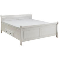 BETT 200/200 cm,  in Weiß, Bettschubladen,  - Weiß, ROMANTIK / LANDHAUS, Holz (200/200cm) - Boxxx