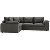 ECKSOFA Dunkelgrau Chenille  - Dunkelgrau/Schwarz, Design, Kunststoff/Textil (216/289cm) - Livetastic