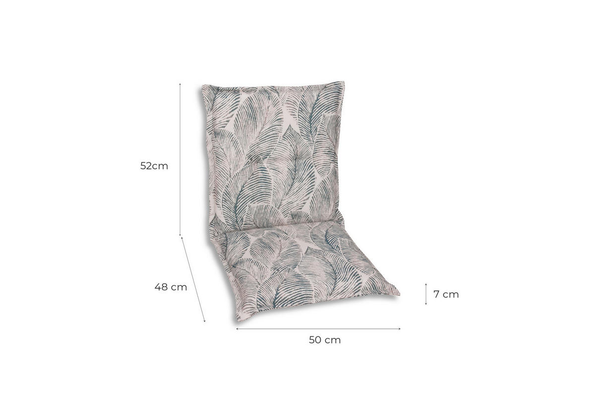SESSELAUFLAGENSET Blätter  - Beige/Grau, Basics, Textil (50/7/100cm)