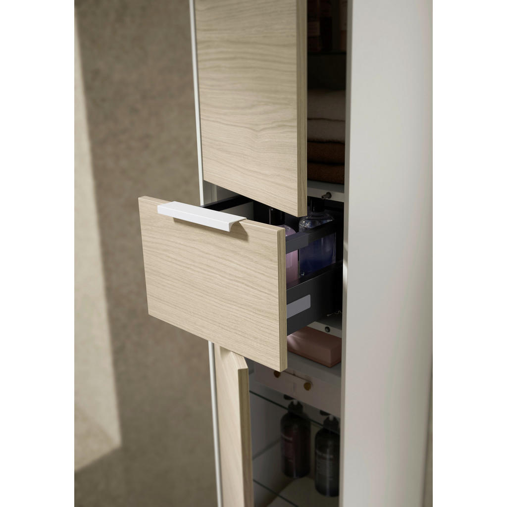 Thumbnail - Musterring Hochschrank, Weiß, Eiche, Metall, 4 Fächer, 1 Schubladen, 37x169x33 cm, Made in Germany, hängend, Badezimmer,...