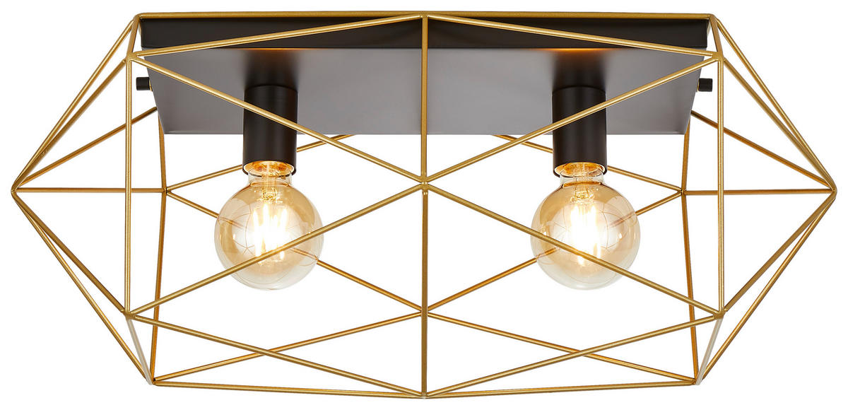DECKENLEUCHTE Abraxas   - Goldfarben/Schwarz, Design, Metall (26,5/60/30cm)