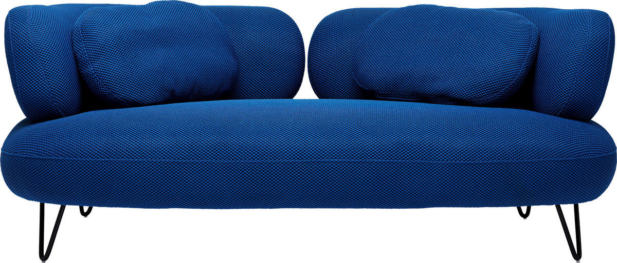 2-SITZER-SOFA  in Netz Blau  - Blau/Schwarz, Design, Textil/Metall (182/72/94cm) - Kare-Design