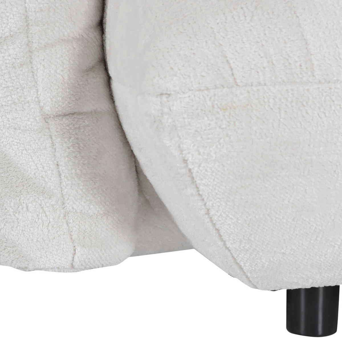 BIG SOFFA i plysch vit  - vit/svart, Klassisk, textil/plast (240/78/107cm) - MID.YOU