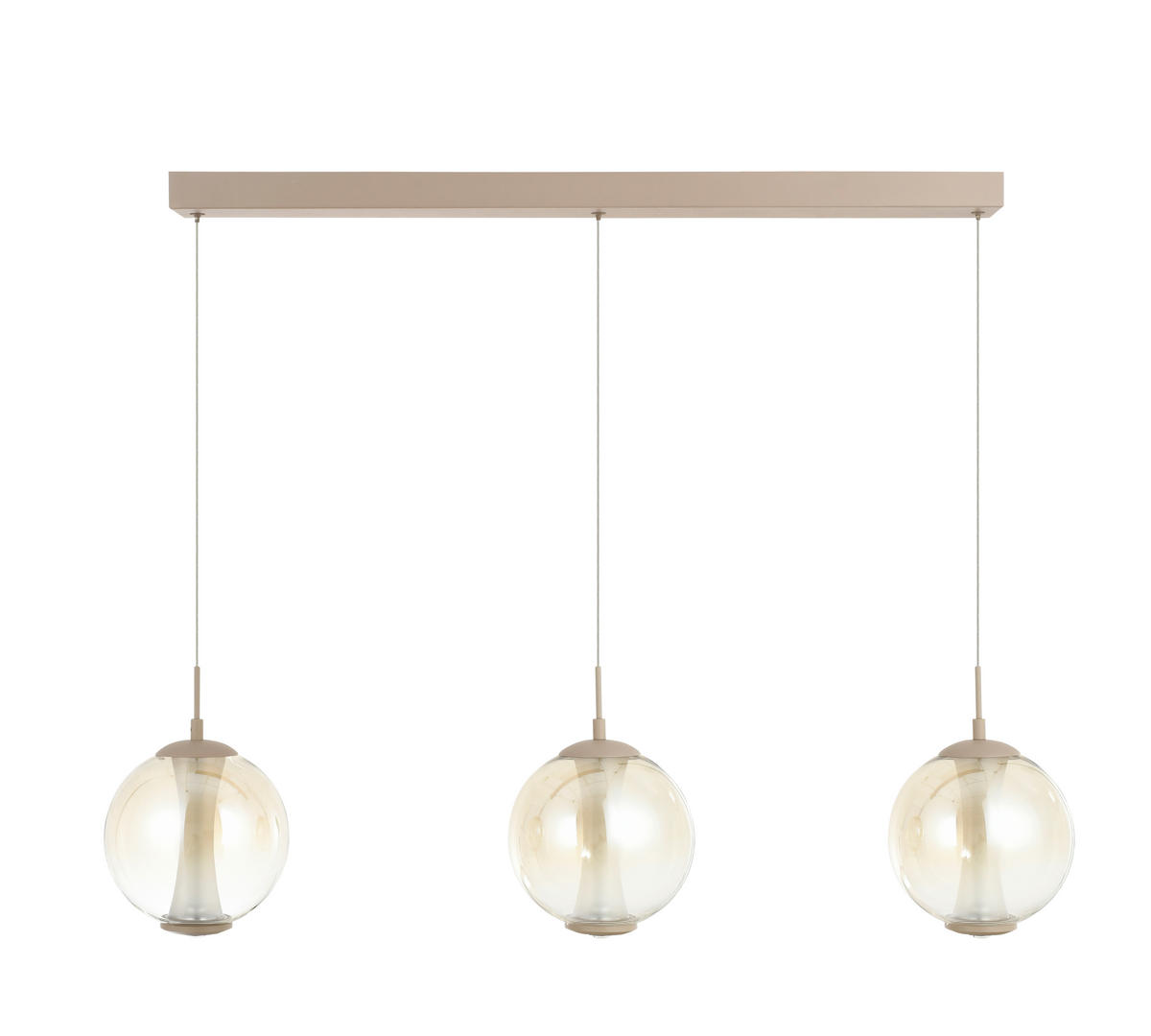 LED-HÄNGELEUCHTE Orleans 94/150/18 cm  - Sandfarben, Design, Glas/Metall (94/150/18cm)