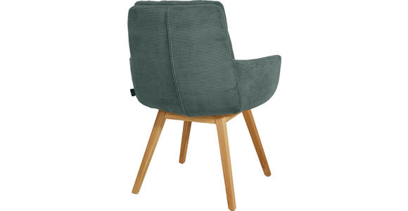 ARMLEHNSTUHL  Stoffauswahl, Typenauswahl, Gestellauswahl Cord  - Eichefarben/Grün, Design, Holz/Textil (63/90/69cm) - Johann Jakob