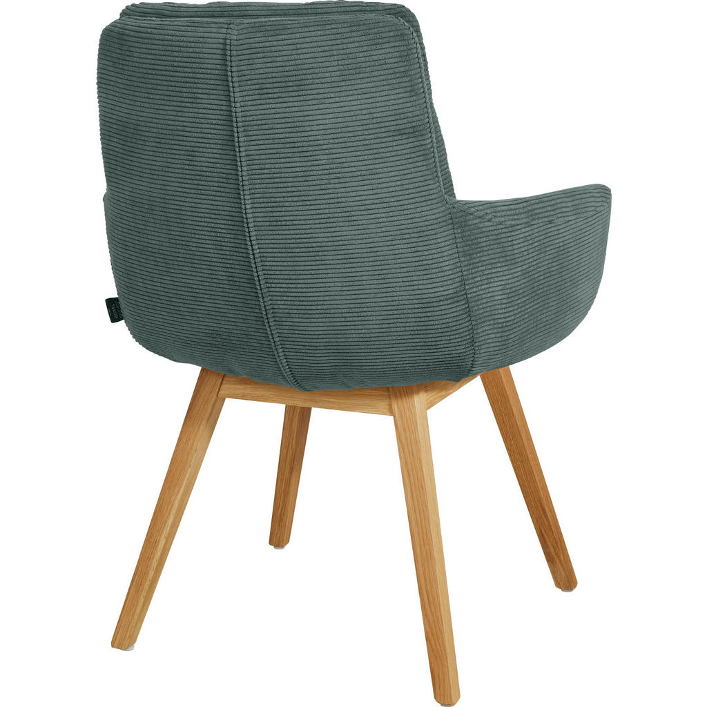 Thumbnail - Johann Jakob Armlehnstuhl, Grün, Eiche, Textil, Eiche, konisch, 63x90x69 cm, Blauer Engel, Goldenes M, Dgm, Oeko-Tex® St...