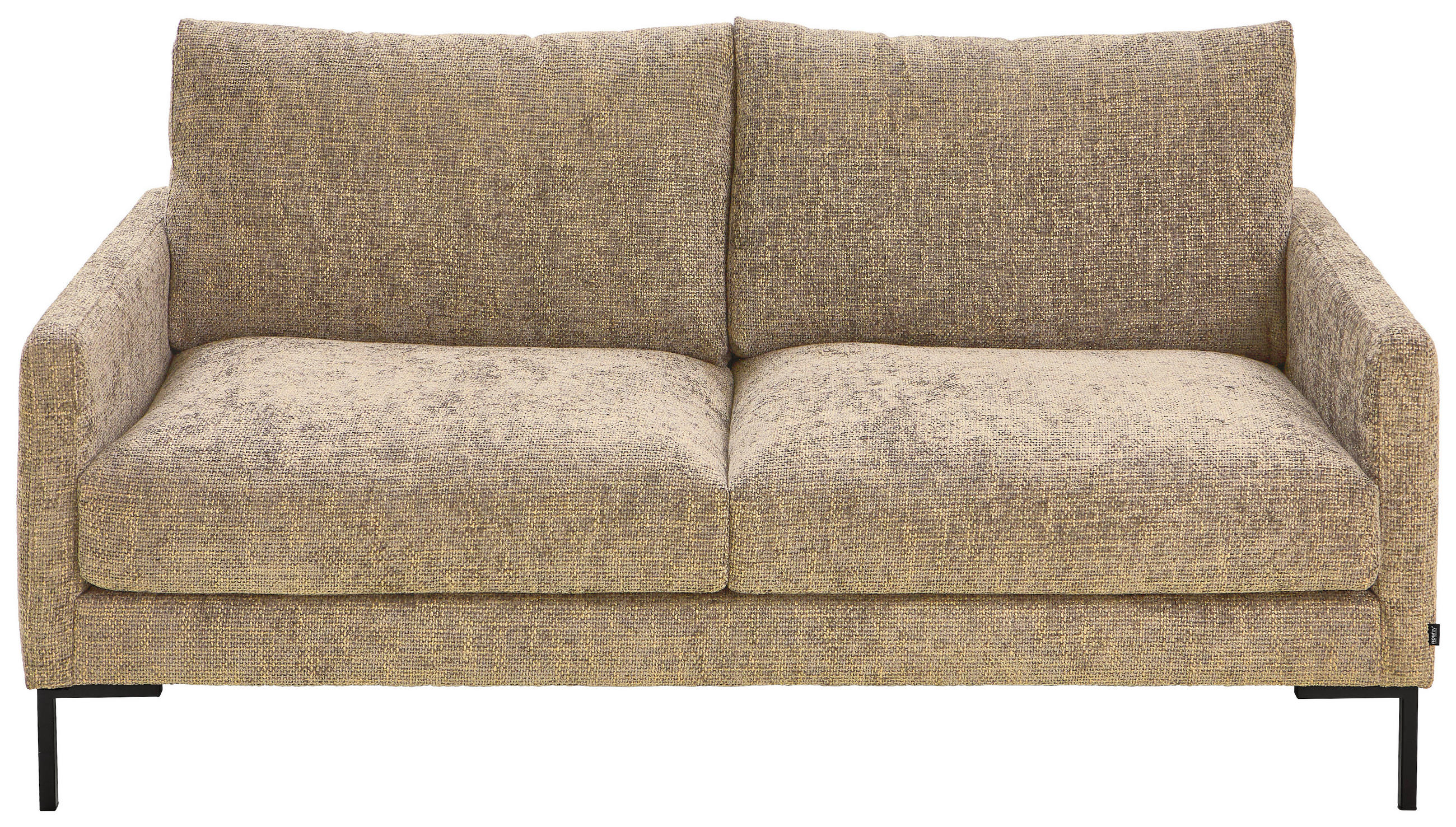 2,5-SITZER Webstoff Taupe  - Taupe/Schwarz, KONVENTIONELL, Textil/Metall (176/78/90cm) - Hom`in